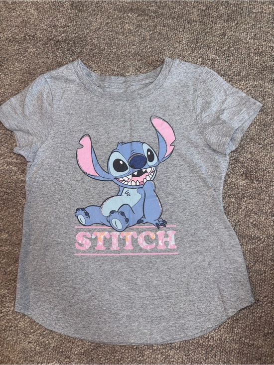 Disney Other - Disney Gray Tee with Pink & Blue Stitch Graphic